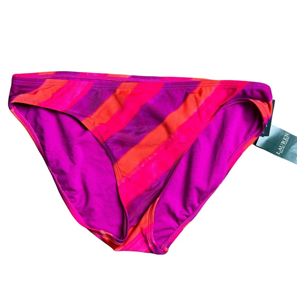 RALPH LAUREN Pink/Multi Stripe Hipster Bikini Bottom Women's Size 10 67730
